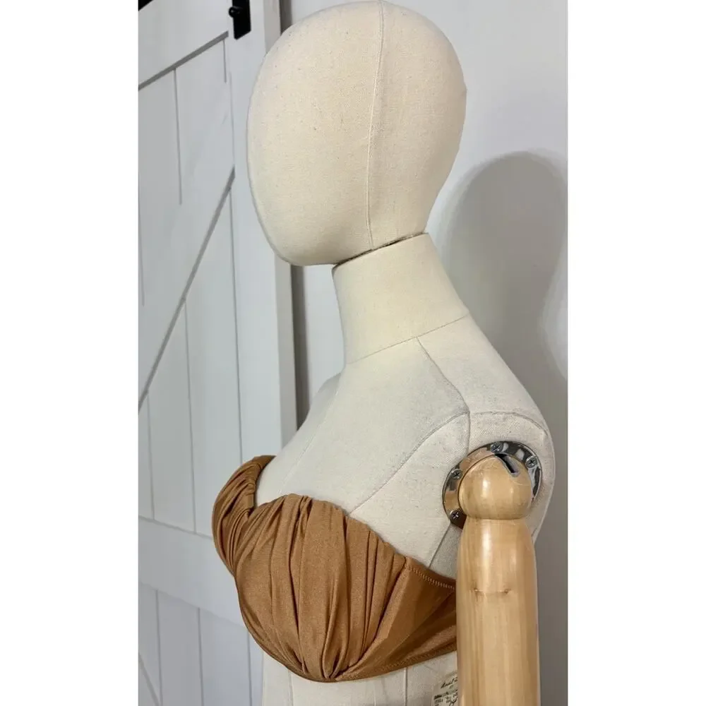 NWT Vintage 90s Gottex Women’s Size 14 Metallic Bronze Wired Bikini Top